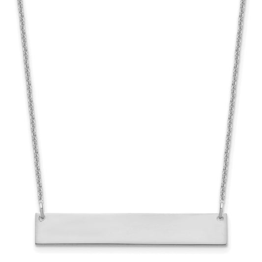 14k White Gold Medium Blank Bar Necklace