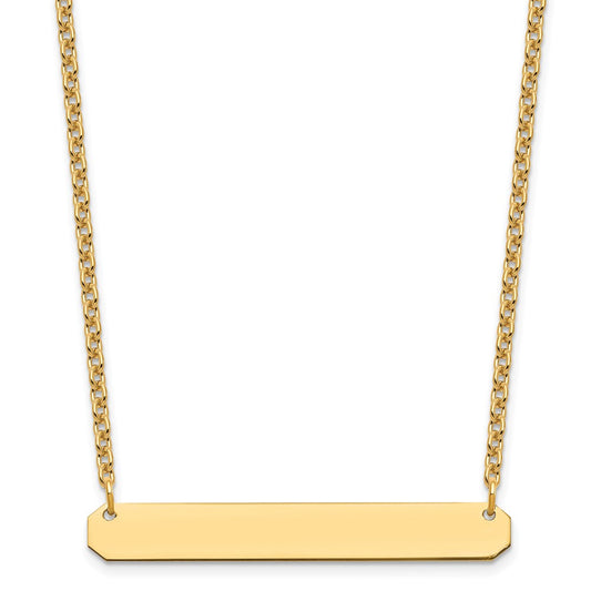 Sterling Silver/Gold-plated Medium Blank Bar Necklace