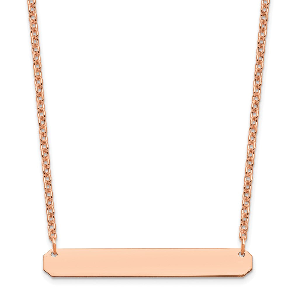 Sterling Silver/Rose-plated Medium Blank Bar Necklace