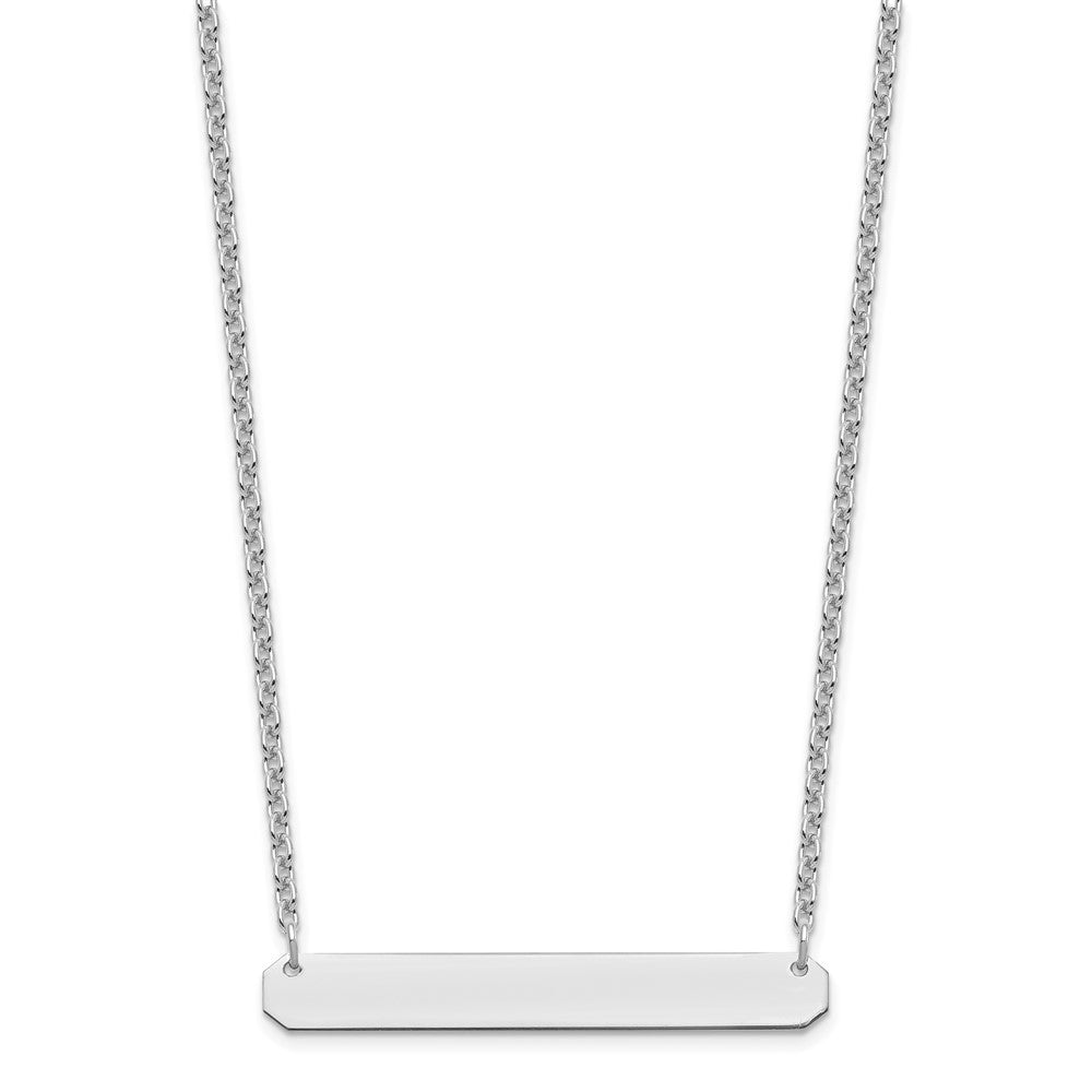 Sterling Silver/Rhodium-plated Medium Blank Bar Necklace
