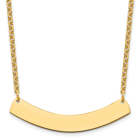 Sterling Silver/Gold-plated Medium Curved Blank Bar Necklace
