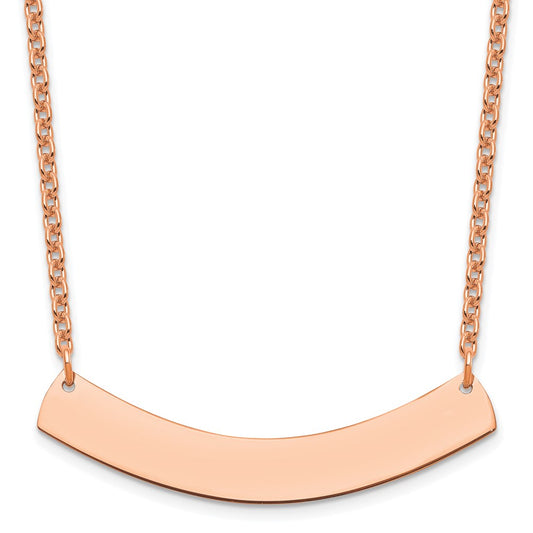Sterling Silver/Rose-gold Medium Curved Blank Bar Necklace