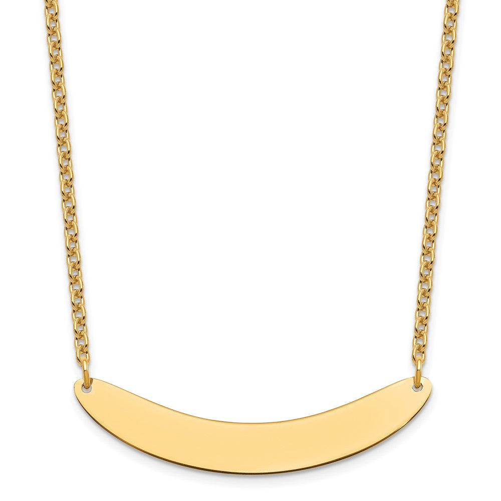 Sterling Silver/Gold-plated Medium Curved Blank Bar Necklace