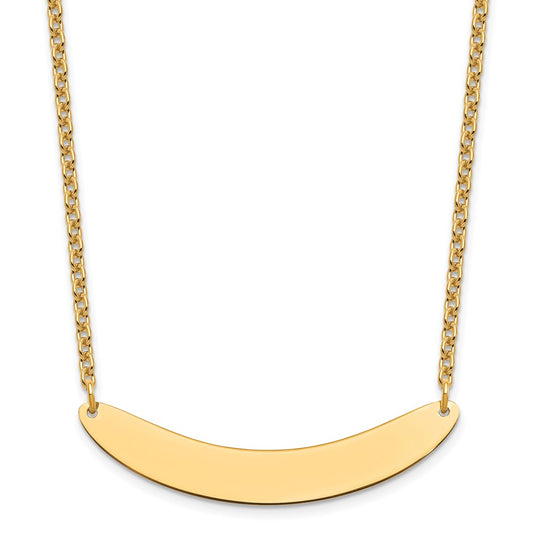 Sterling Silver/Gold-plated Medium Curved Blank Bar Necklace