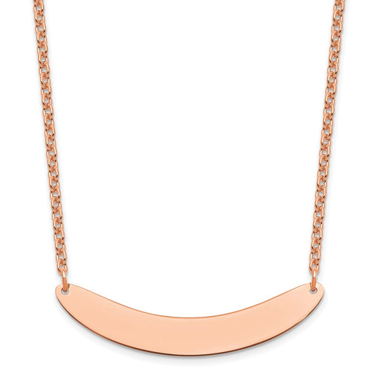 Sterling Silver/Rose-plated Medium Curved Blank Bar Necklace