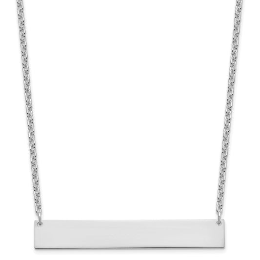Sterling Silver/Rhodium-plated Large Blank Bar Necklace