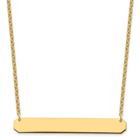 Sterling Silver/Gold-plated Large Blank Bar Necklace