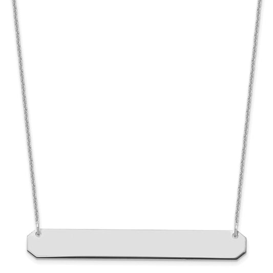 14k White Gold Large Blank Bar Necklace