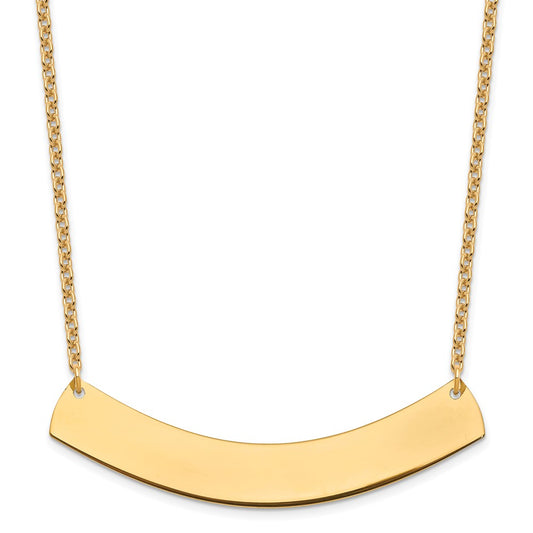 Sterling Silver/Gold-plated Large Curved Blank Bar Necklace