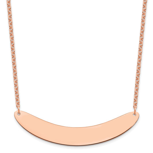 Sterling Silver/Rose-plated Large Curved Blank Bar Necklace