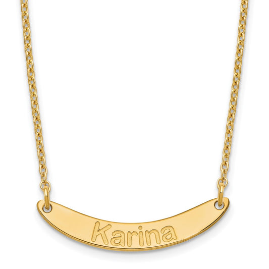 SS/Gold-plated Small ARIAL ROUNDED Curved Bar Necklace