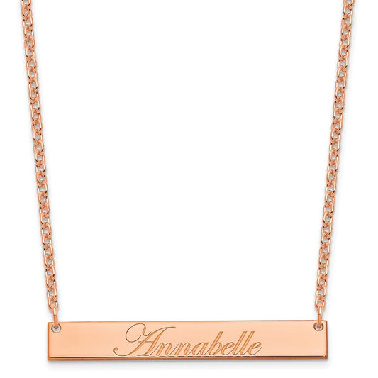 SS/Rose-plated Medium EDWAEDIAN SCRIPT Bar Necklace