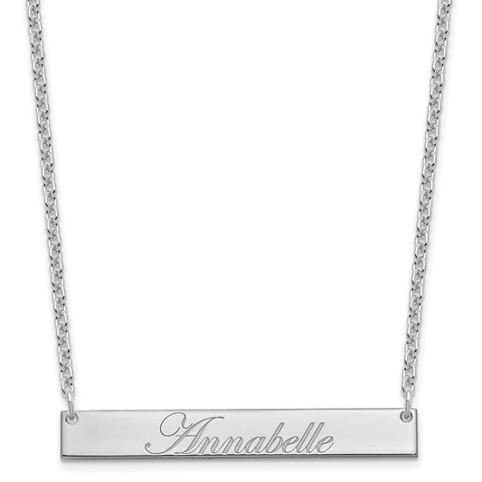 SS/Rhodium-plated Medium EDWARDIAN SCRIPT Brar Necklace