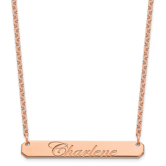 SS/Rose-plated Medium EDWAEDIAN SCRIPT Bar Necklace