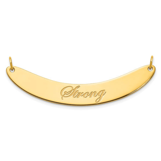 SS/Gold-plated Medium EDWARDIAN SCRIPT Curved Bar Necklace