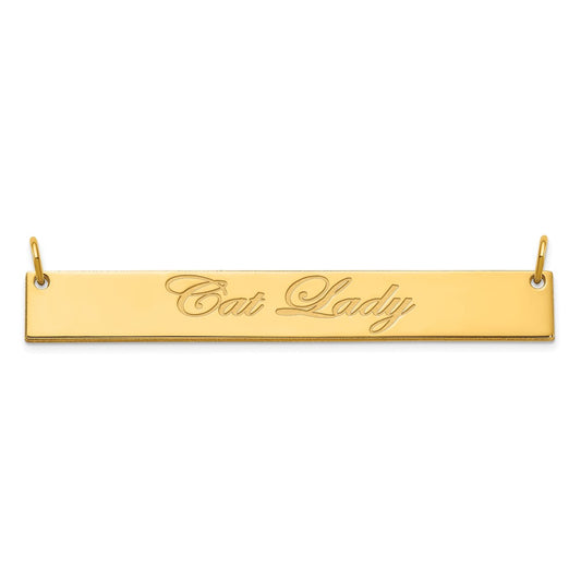 Sterling Silver/Gold-plated Large EDWARDIAN SCRIPT Bar Necklace