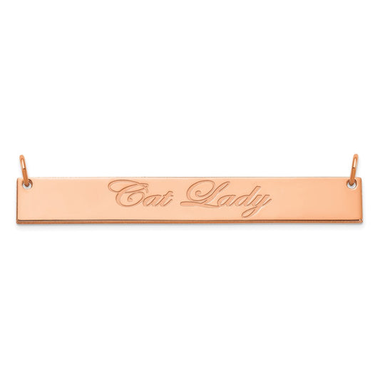 Sterling Silver/Rose-plated Large EDWARDIAN SCRIPT Bar Necklace