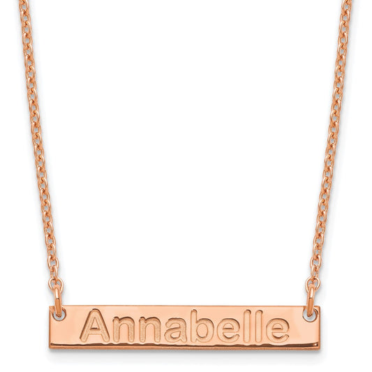 Sterling Silver/Rose-plated Small ARIAL ROUNDED Bar Necklace
