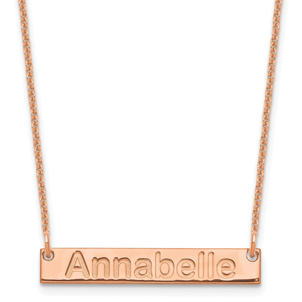 14k Rose Gold Small ARIAL ROUNDED Bar Necklace