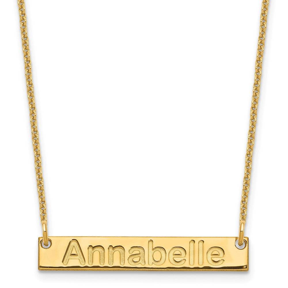 14k Yellow Gold Small ARIAL ROUNDED Bar Necklace