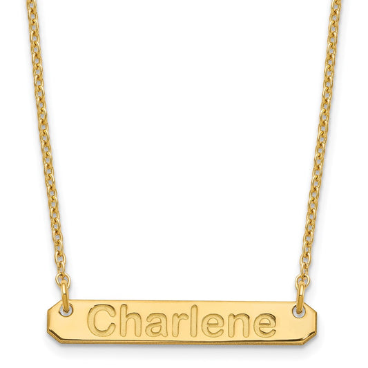 SS/Gold-plated Small ARIAL ROUNDED Bar Necklace