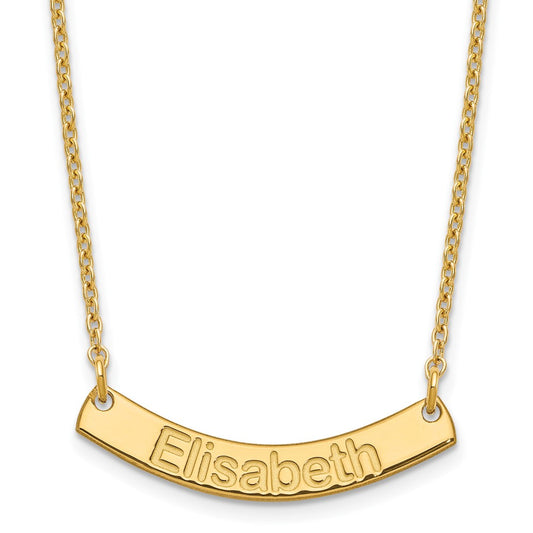 SS/Gold-plated Small ARIAL ROUNDED Curved Bar Necklace