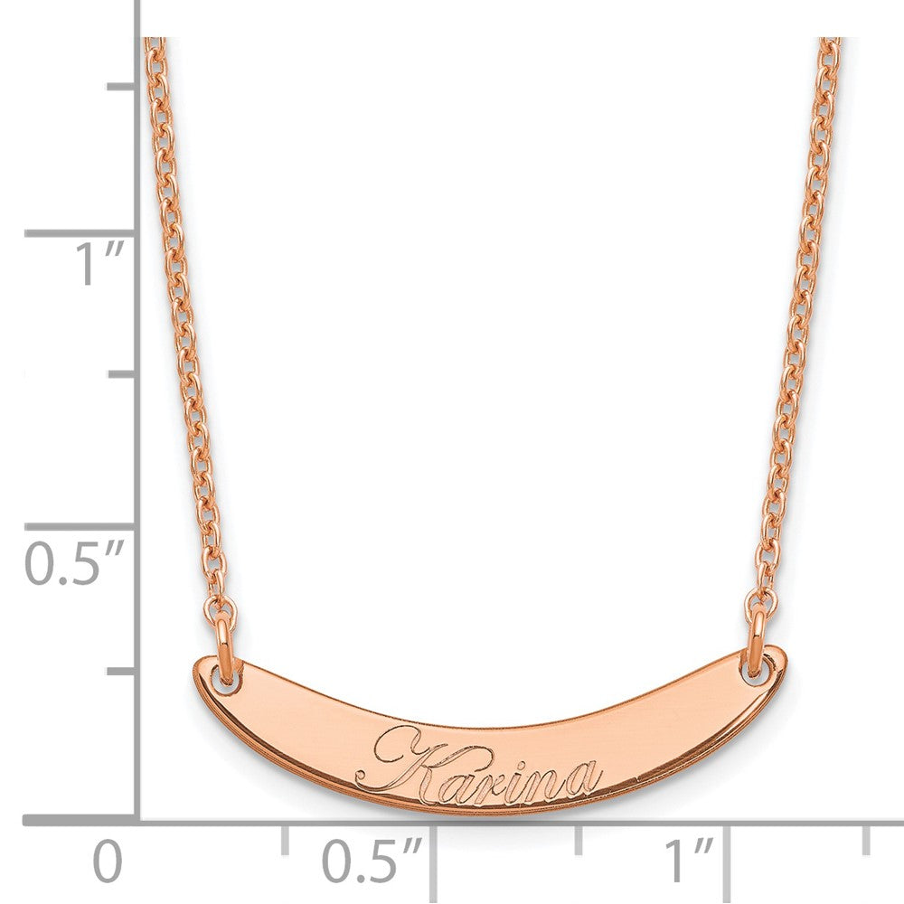 SS/Rose-plated Small EDWARDIAN SCRIPT Curved Bar Necklace