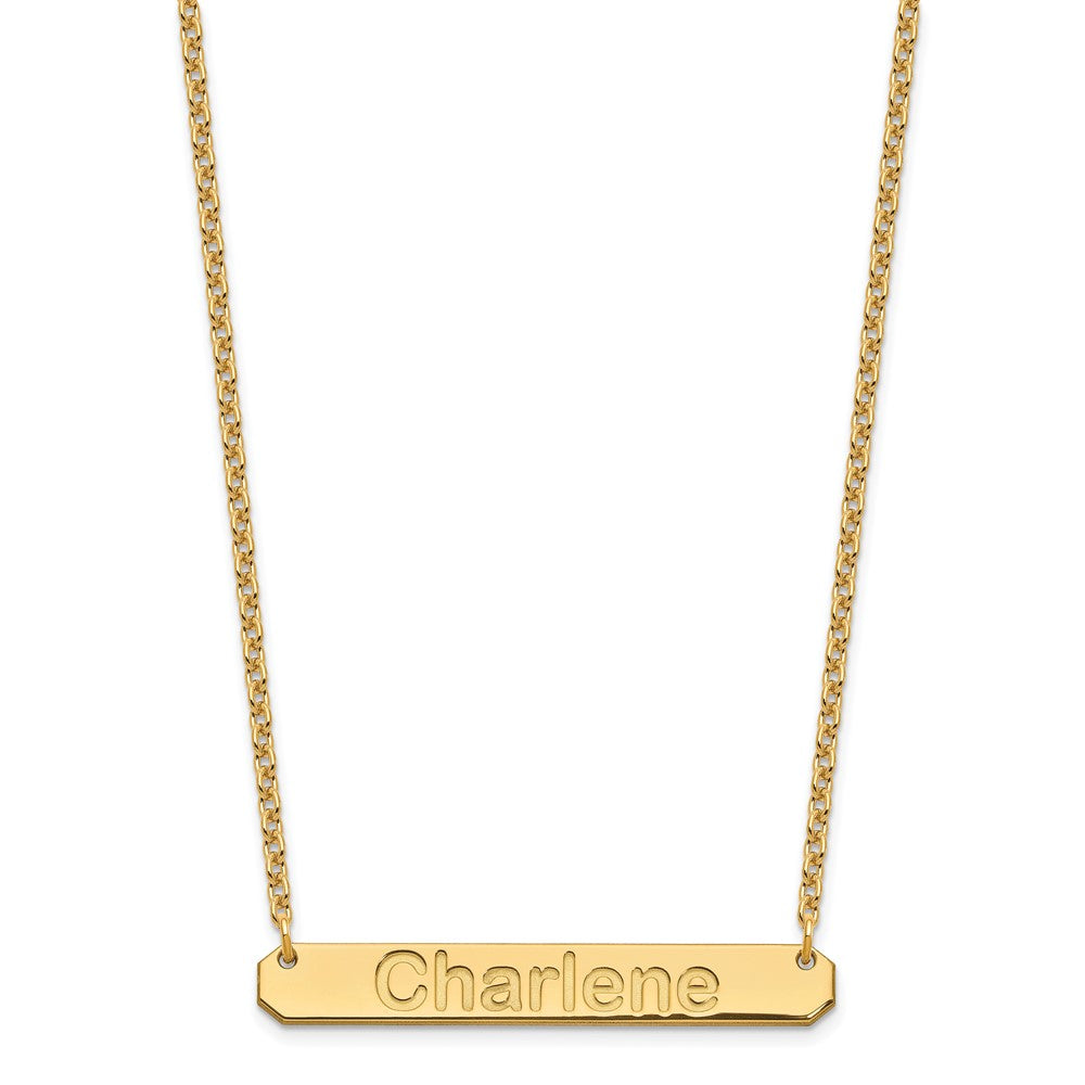 Sterling Silver/Gold-plated Medium ARIAL ROUNDED Bar Necklace