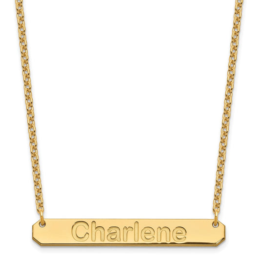 Sterling Silver/Gold-plated Medium ARIAL ROUNDED Bar Necklace