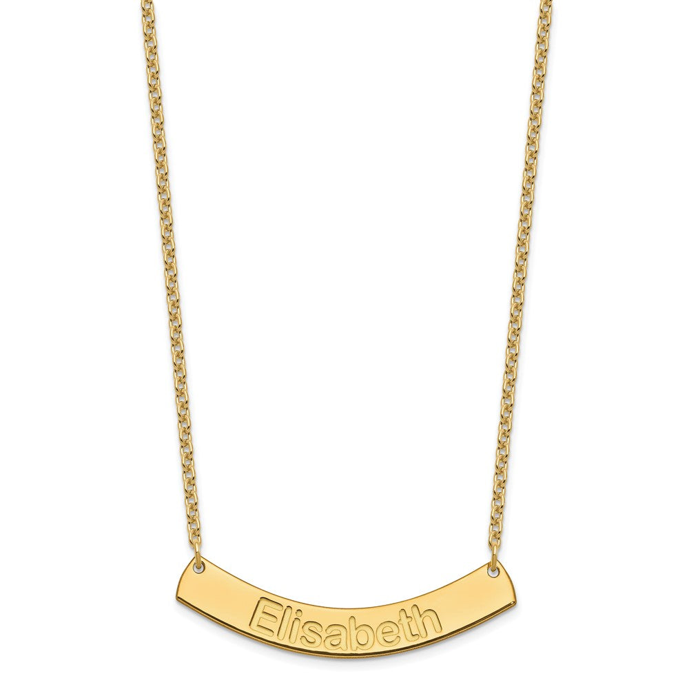 SS/Gold-plated Medium ARIAL ROUNDED Curved Bar Necklace