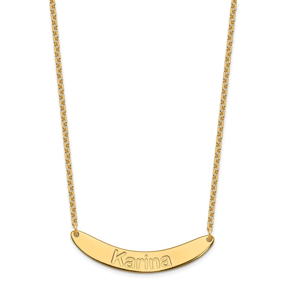 SS/Gold-plated Medium ARIAL ROUNDED Curved Bar Necklace