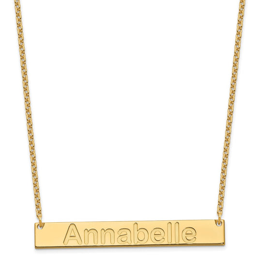 Sterling Silver/Gold-plated Large ARIAL ROUNDED Bar Necklace