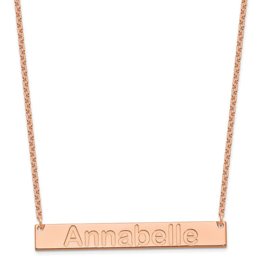 Sterling Silver/Rose-plated Large ARIAL ROUNDED Bar Necklace