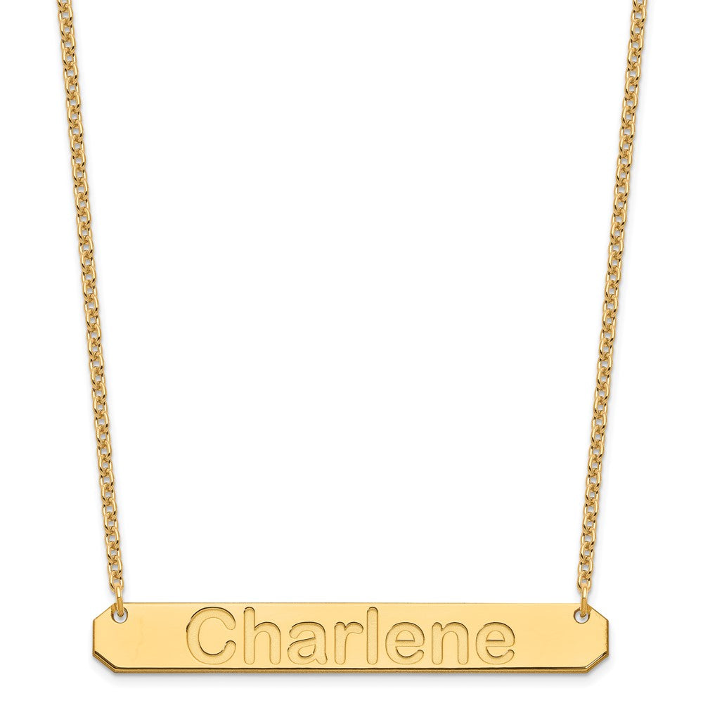 Sterling Silver/Gold-plated Large ARIAL ROUNDED Bar Necklace