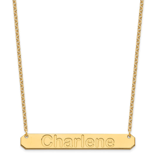 Sterling Silver/Gold-plated Large ARIAL ROUNDED Bar Necklace