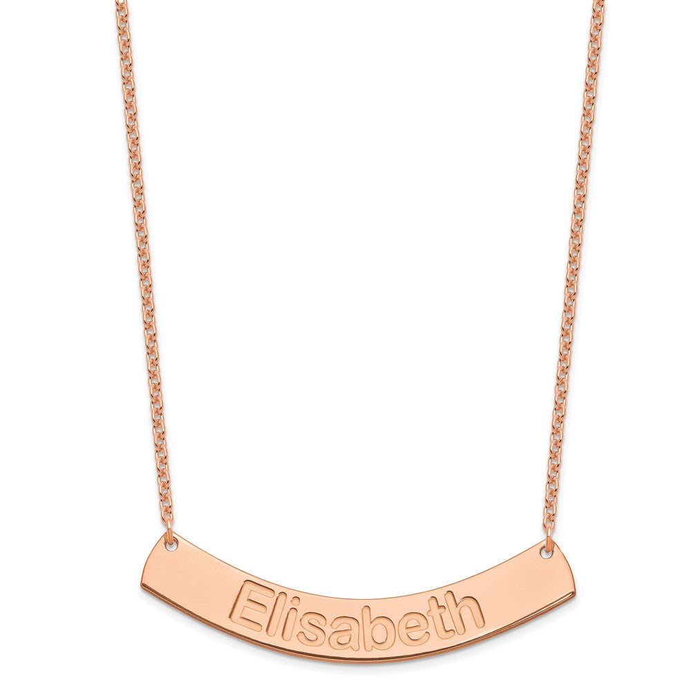 SS/Rose-plated Large ARIAL ROUNDED Curved Bar Necklace