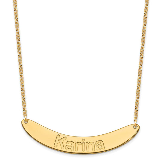 SS/Gold-plated Large ARIAL ROUNDED Curved Bar Necklace