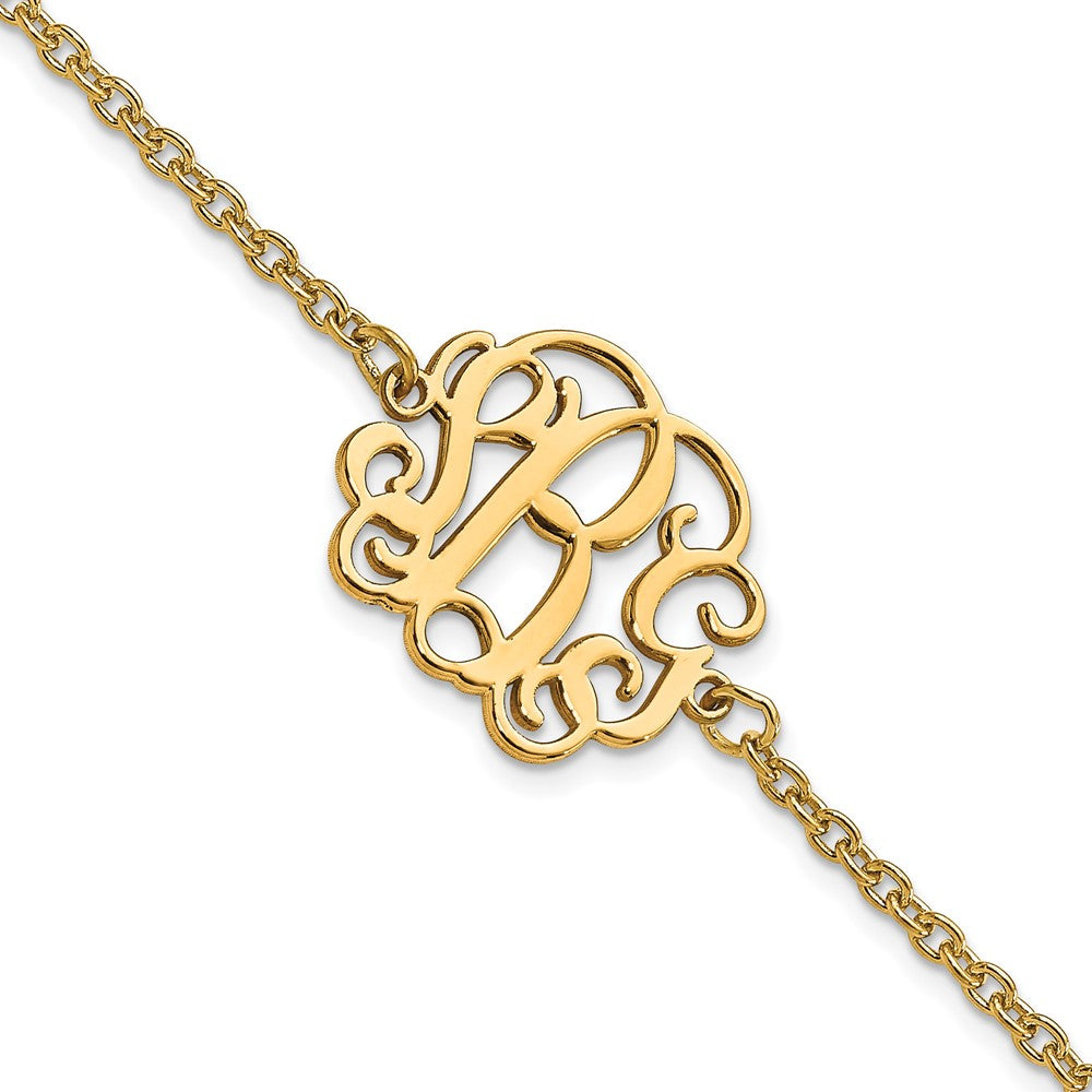 Sterling Silver/Rhodium-plated Monogram Bracelet