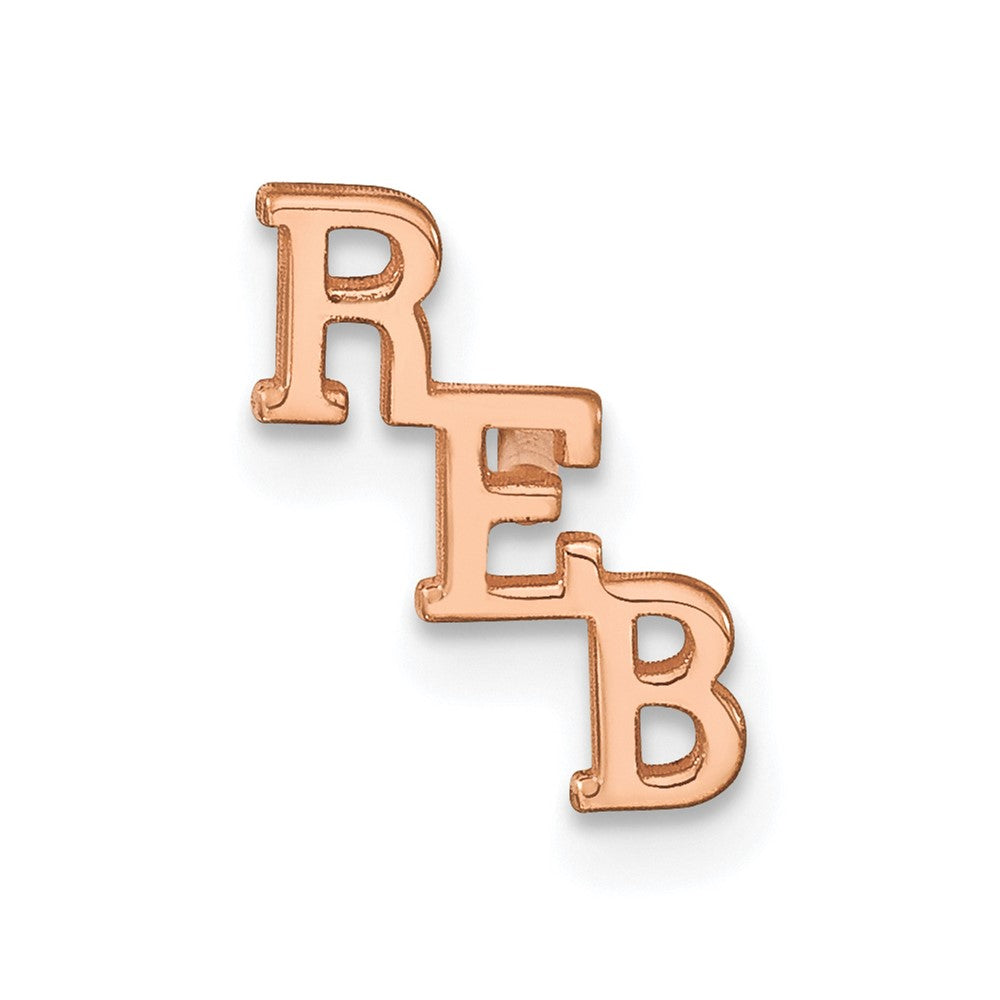 Sterling Silver/Rose-plated Small cut-out Monogram Tie Tac