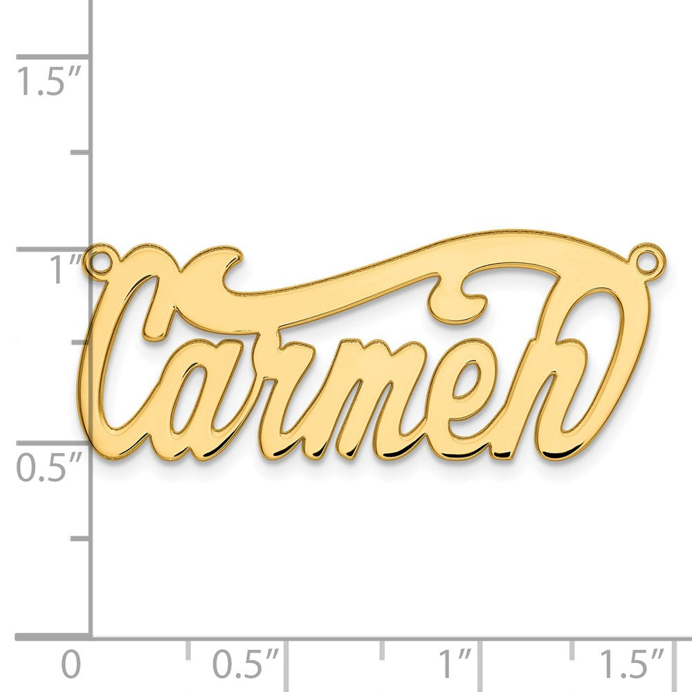 14k Yellow Gold Polished Name Plate