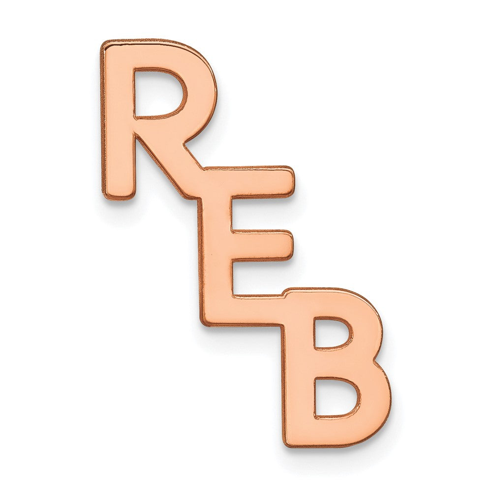 14k Rose Gold Large cut-out Monogram Tie Tac
