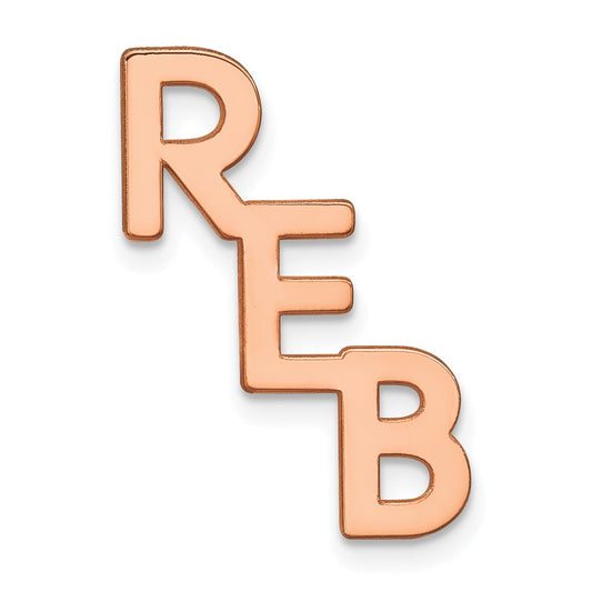 14k Rose Gold Large cut-out Monogram Tie Tac