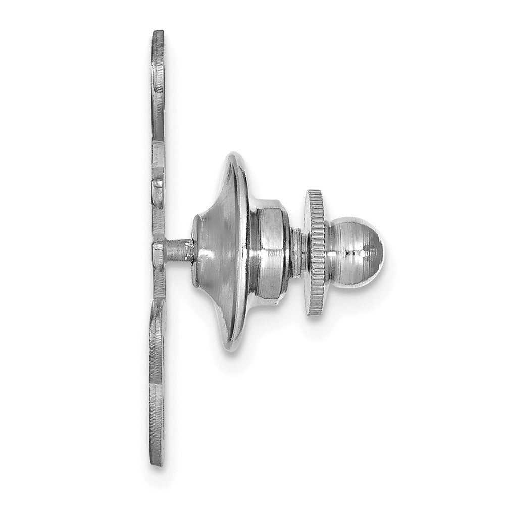 Sterling Silver/Rhodium-plated Large cut-out Monogram Tie Tac