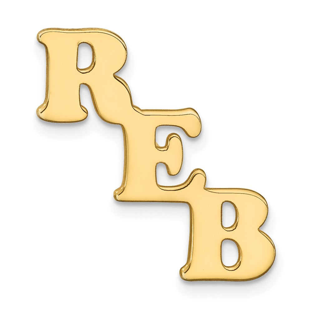 14k Yellow Gold Large cut-out Monogram Tie Tac