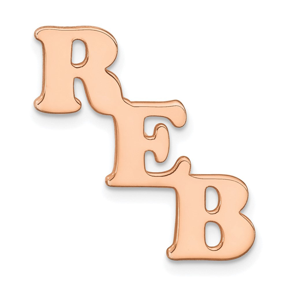 14k Rose Gold Large cut-out Monogram Tie Tac
