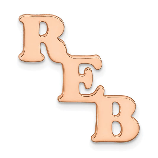 14k Rose Gold Large cut-out Monogram Tie Tac