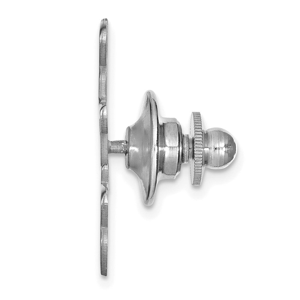 14k White Gold Large cut-out Monogram Tie Tac