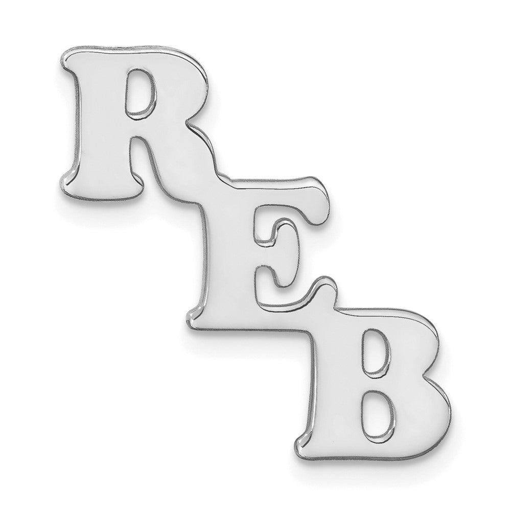14k White Gold Large cut-out Monogram Tie Tac