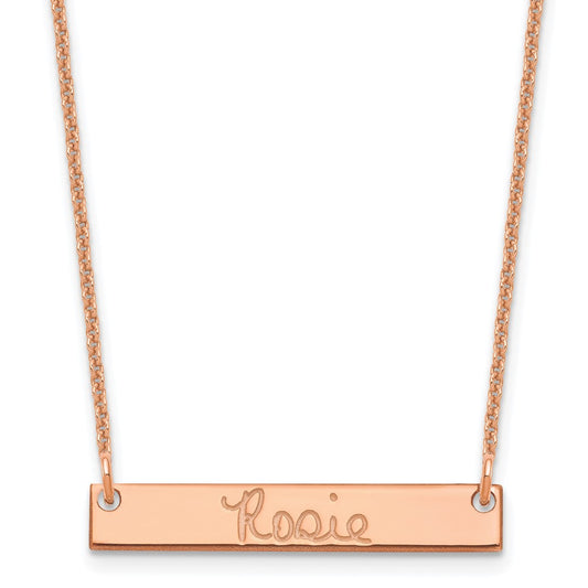 14k Rose Gold Small Signature Bar Necklace