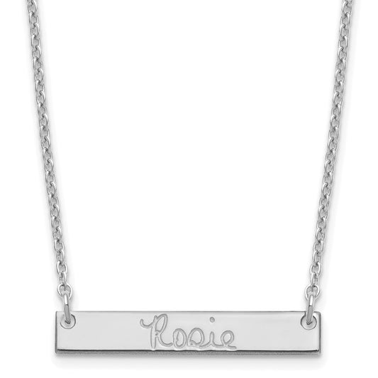 Sterling Silver/Rhodium-plated Small Signature Bar Necklace
